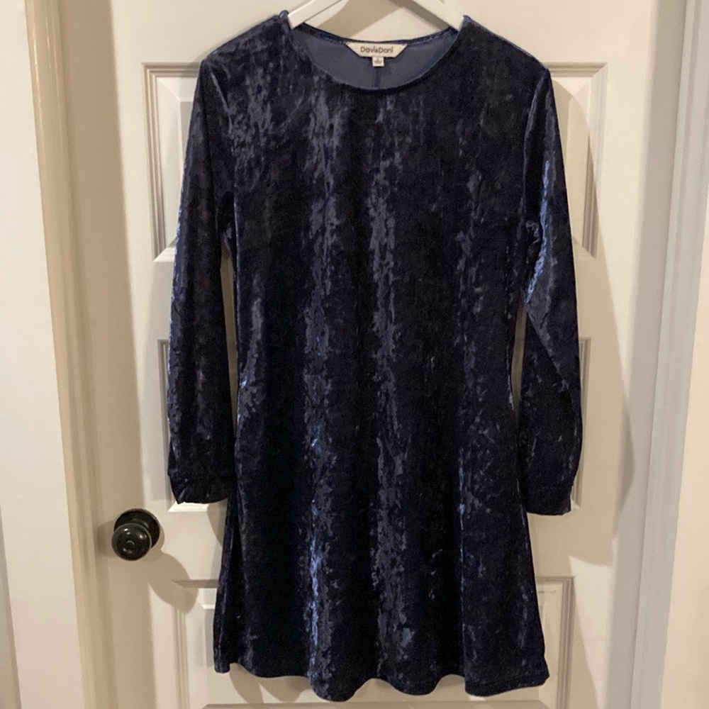 Navy Velvet Dress